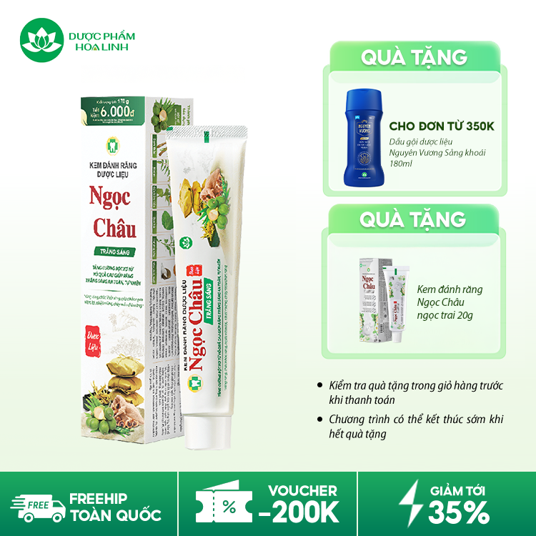 Kem Đánh Răng Dược Liệu Ngọc Châu Trắng Sáng