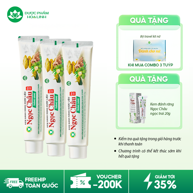 Kem Đánh Răng Dược Liệu Ngọc Châu Trắng Sáng
