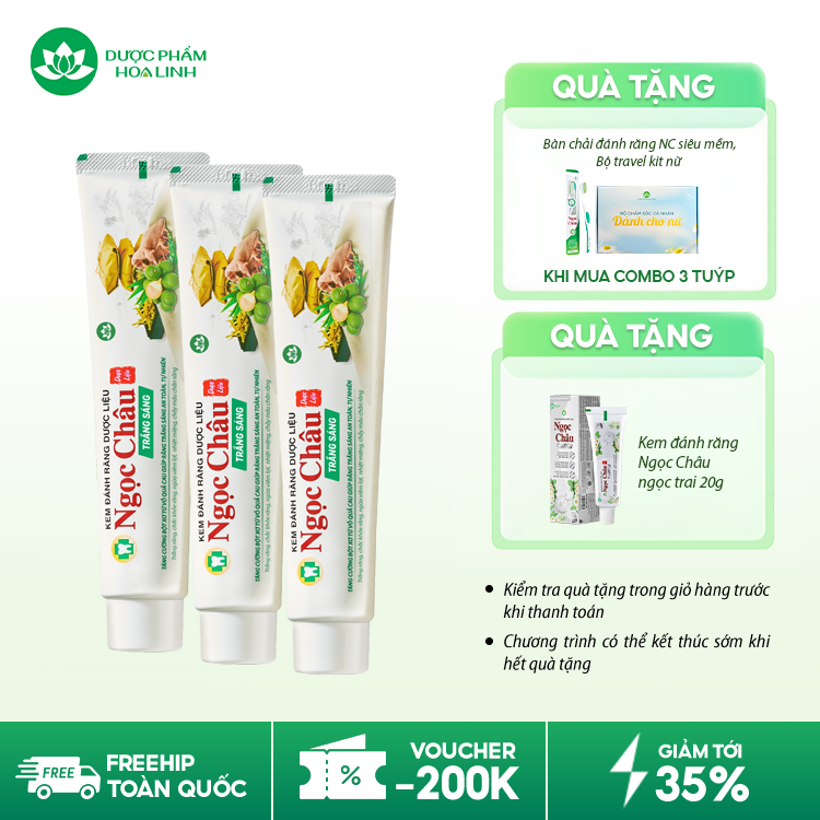 Kem Đánh Răng Dược Liệu Ngọc Châu Trắng Sáng Kem Đánh Răng Dược Liệu Ngọc Châu Trắng Sáng