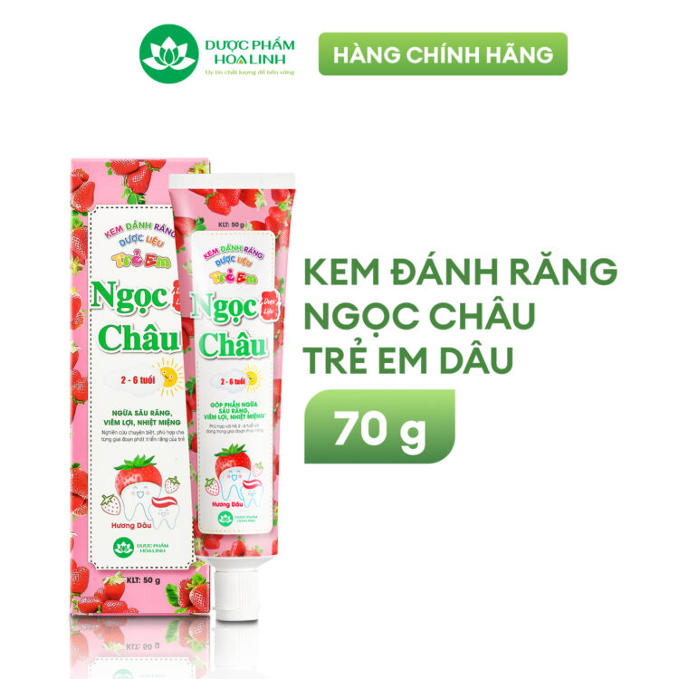 Kem đánh răng Ngọc Châu trẻ em 2-6 tuổi hương dâu