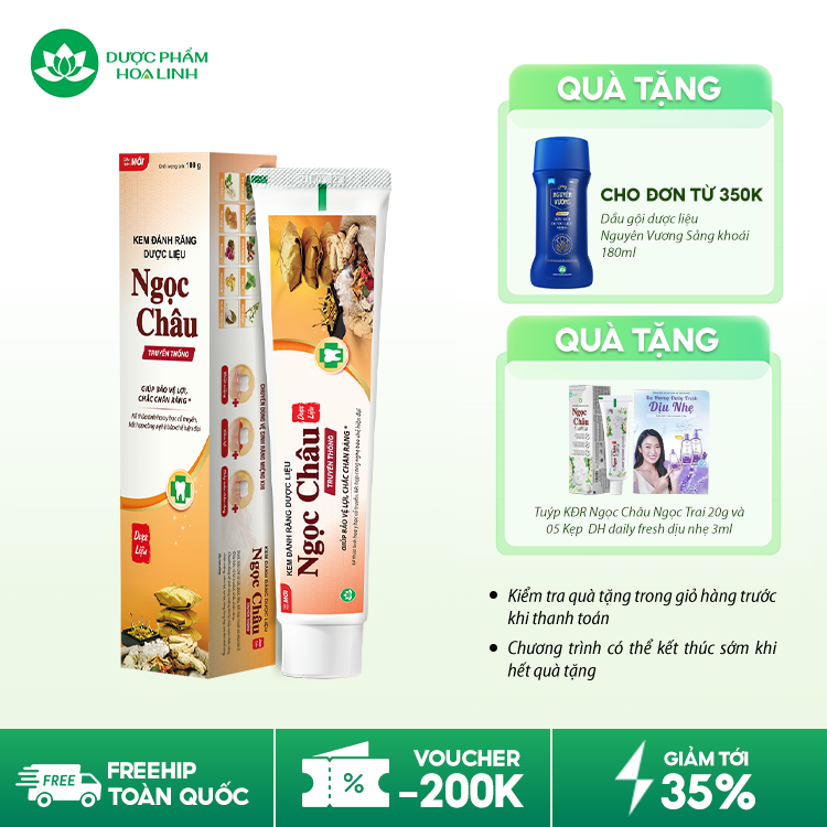 Kem đánh răng dược liệu Ngọc Châu truyền thống Kem đánh răng dược liệu Ngọc Châu truyền thống
