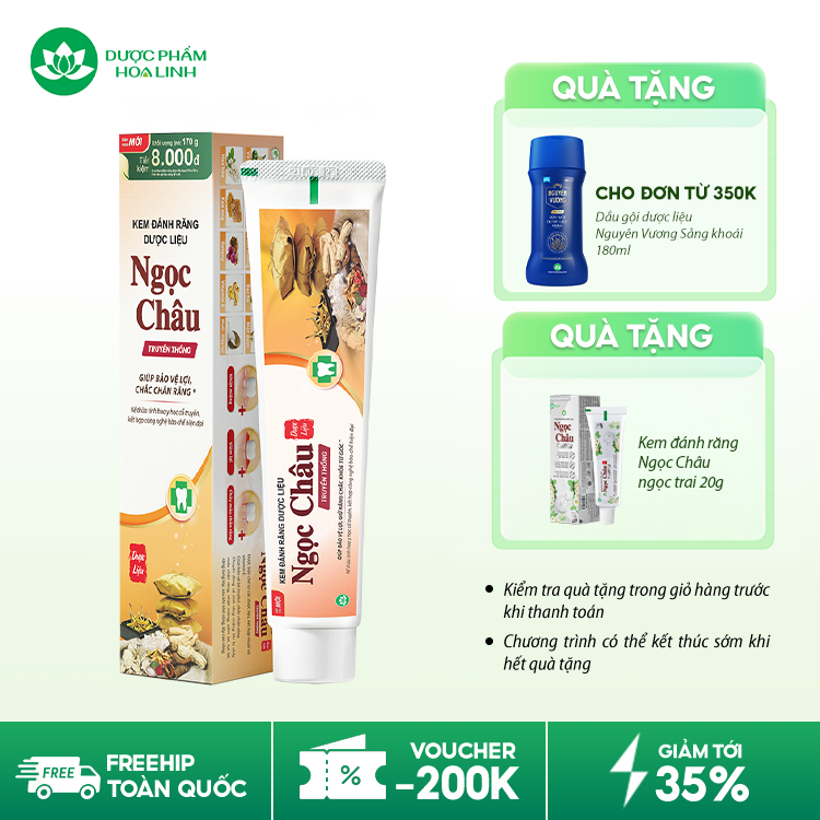 Kem đánh răng dược liệu Ngọc Châu truyền thống Kem đánh răng dược liệu Ngọc Châu truyền thống