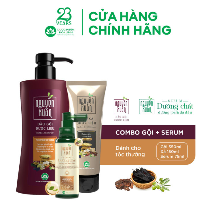 Combo dầu gội nâu & serum/xả Nguyên Xuân