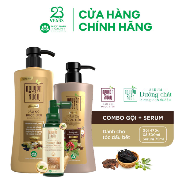 Combo dầu gội bồng bềnh & serum/xả Nguyên Xuân