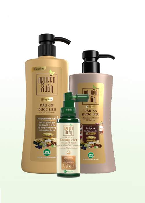 Combo dầu gội bồng bềnh & serum/xả Nguyên Xuân Combo dầu gội bồng bềnh & serum/xả Nguyên Xuân