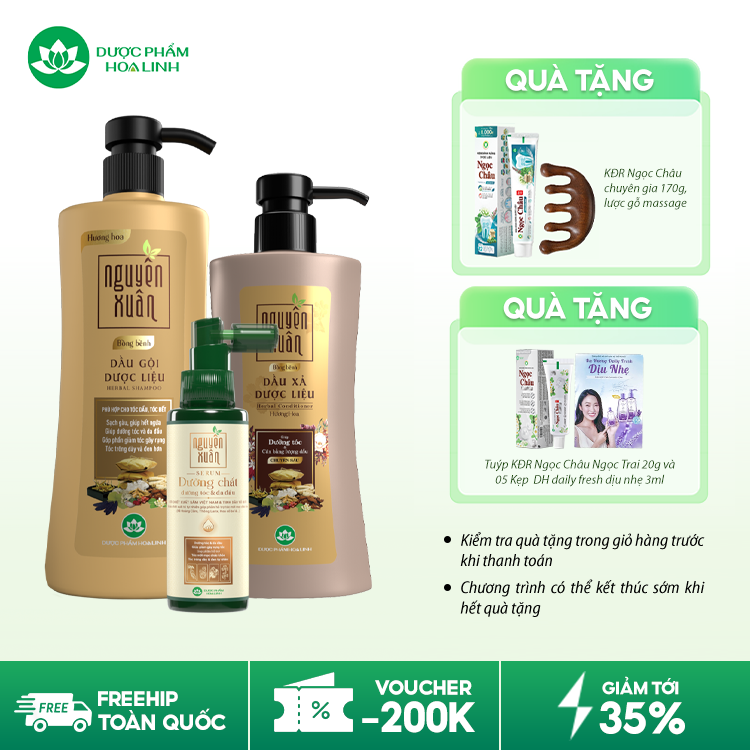 Combo dầu gội bồng bềnh & serum/xả Nguyên Xuân