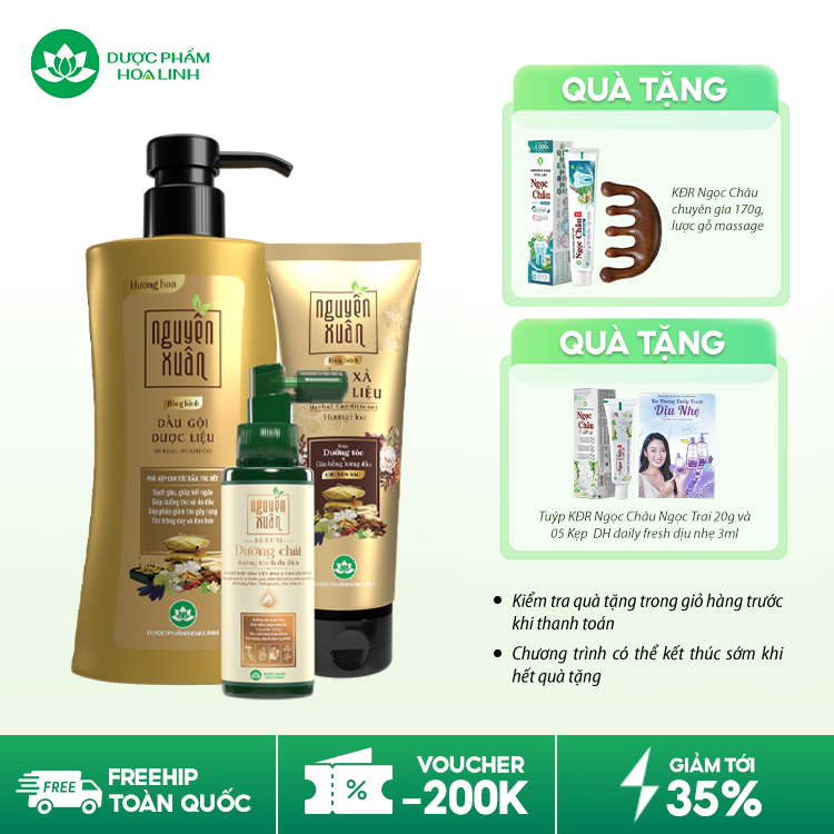 Combo dầu gội bồng bềnh & serum/xả Nguyên Xuân