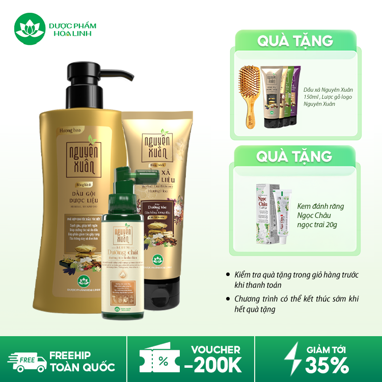 Combo dầu gội bồng bềnh & serum/xả Nguyên Xuân
