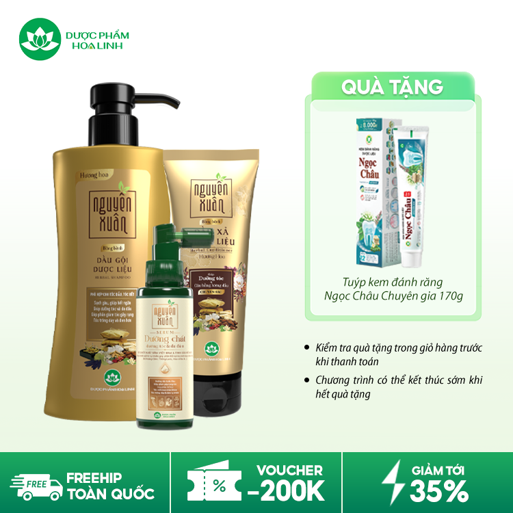Combo dầu gội bồng bềnh & serum/xả Nguyên Xuân