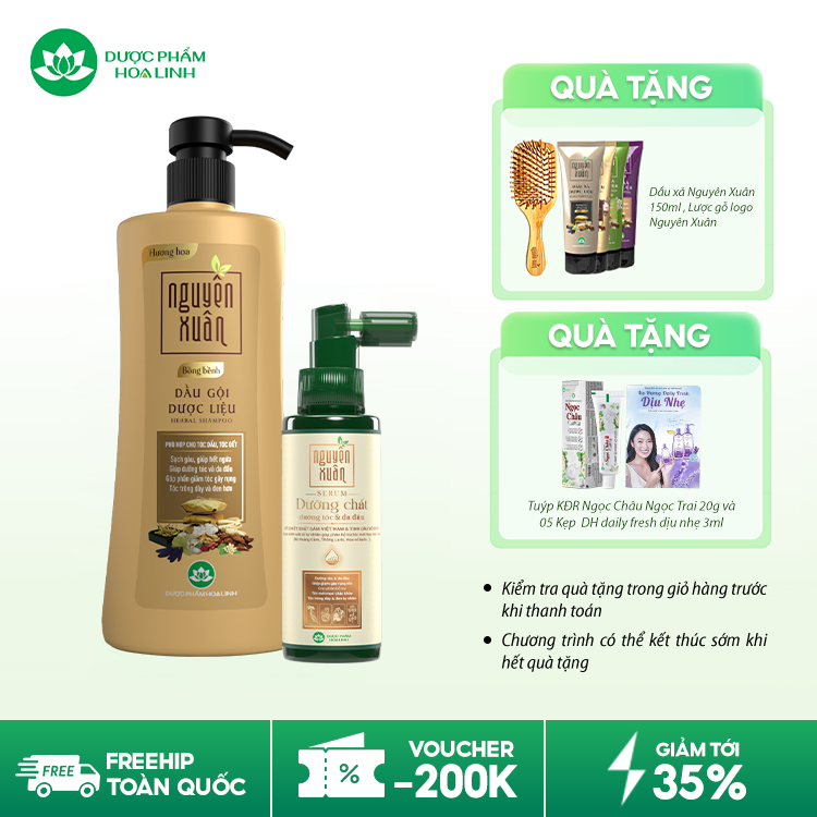 Combo dầu gội bồng bềnh & serum/xả Nguyên Xuân