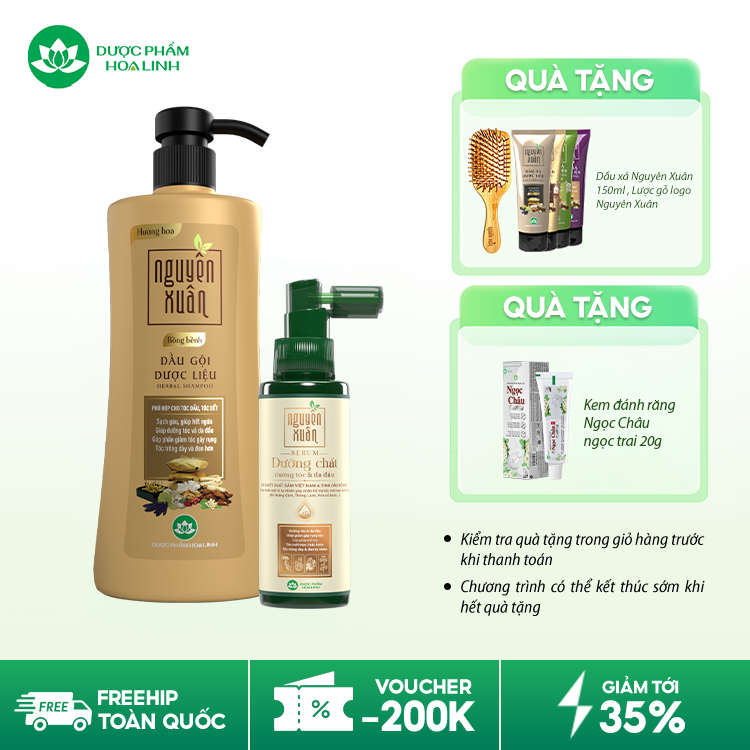 Combo dầu gội bồng bềnh & serum/xả Nguyên Xuân