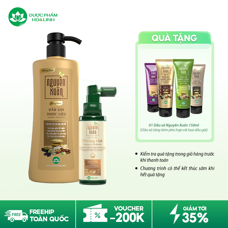 Combo dầu gội bồng bềnh & serum/xả Nguyên Xuân
