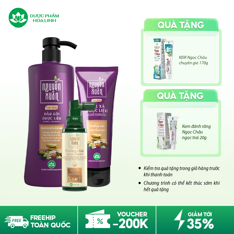 Combo dầu gội chắc khỏe & serum/xả Nguyên Xuân