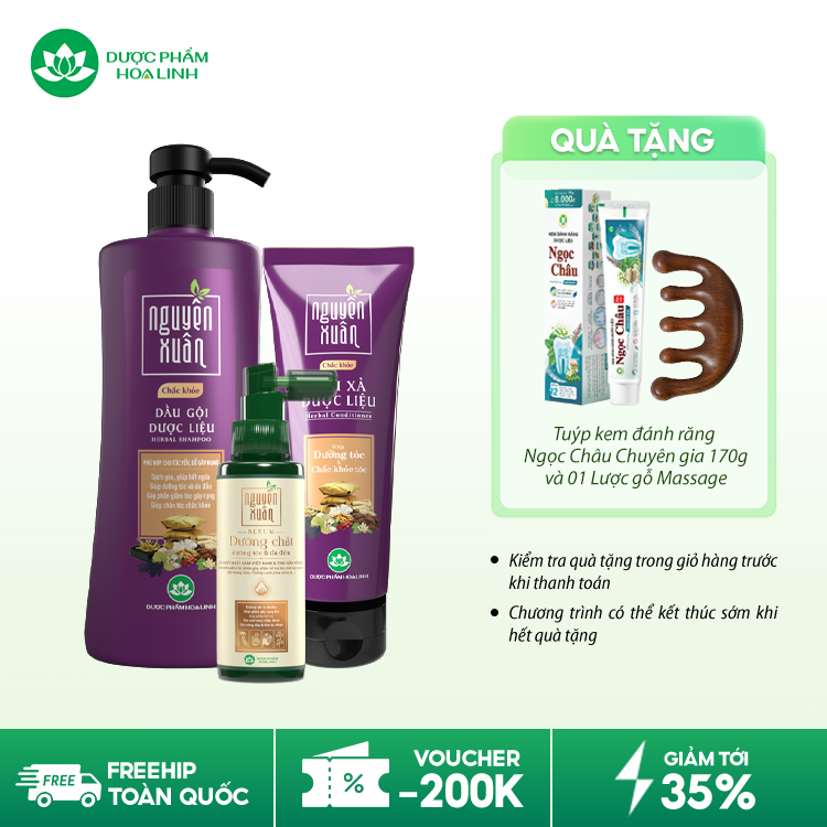 Combo dầu gội chắc khỏe & serum/xả Nguyên Xuân