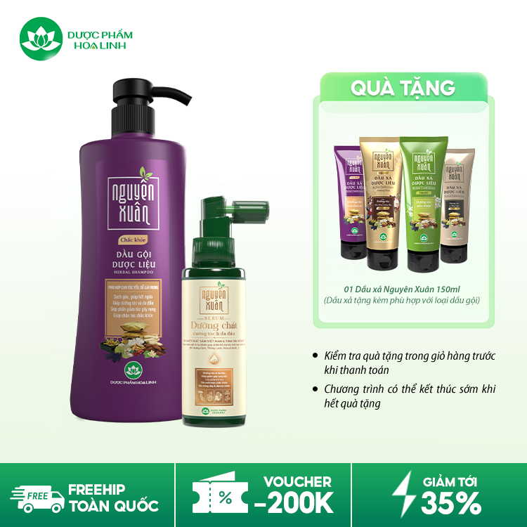 Combo dầu gội chắc khỏe & serum/xả Nguyên Xuân
