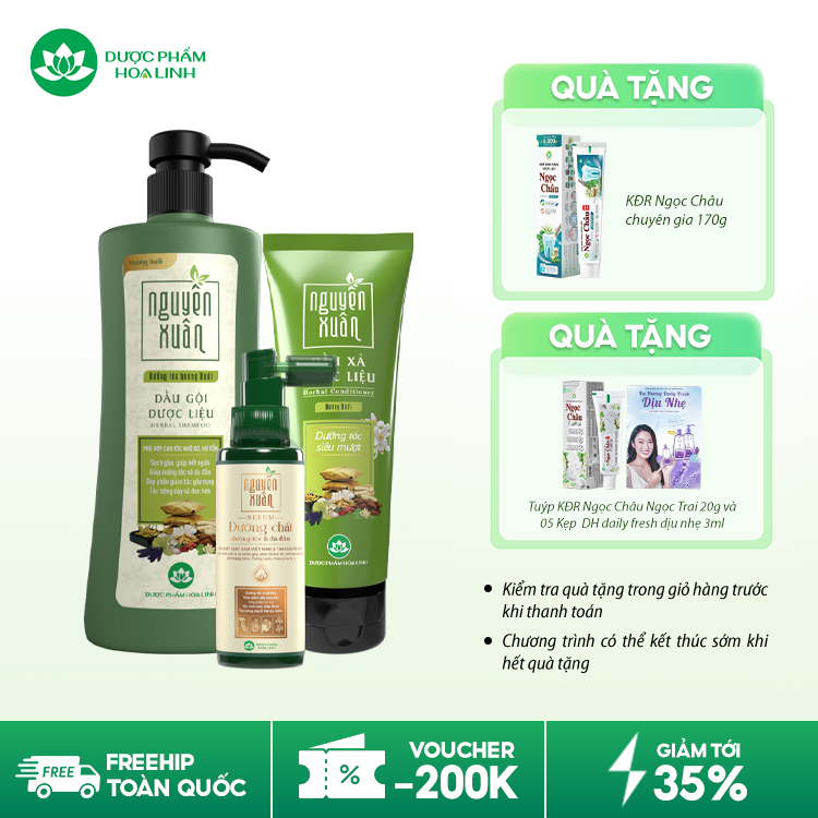 Combo dầu gội dưỡng tóc hương bưởi & serum/xả Nguyên Xuân Combo dầu gội dưỡng tóc hương bưởi & serum/xả Nguyên Xuân