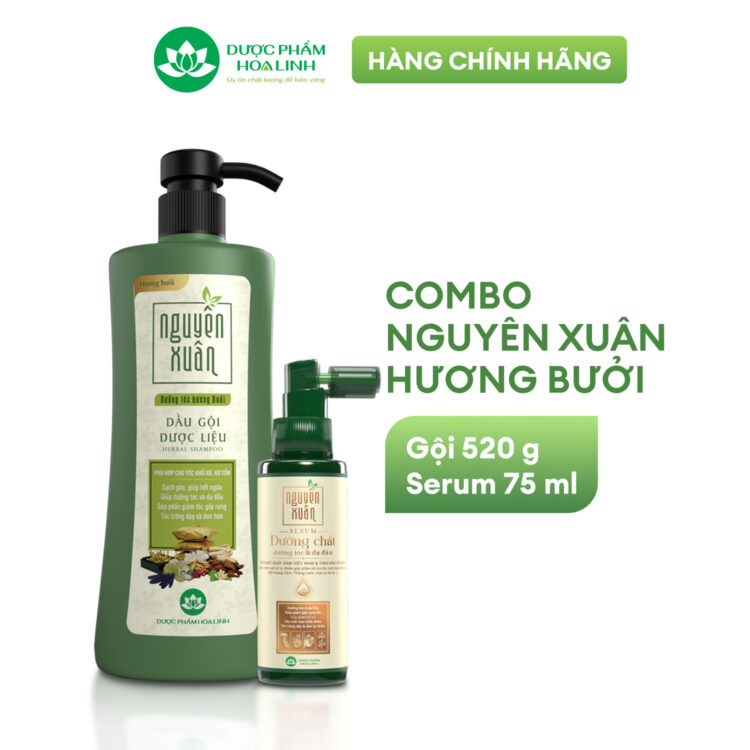 Combo Dầu gội – Xả – Serum Nguyên Xuân dưỡng tóc hương bưởi
