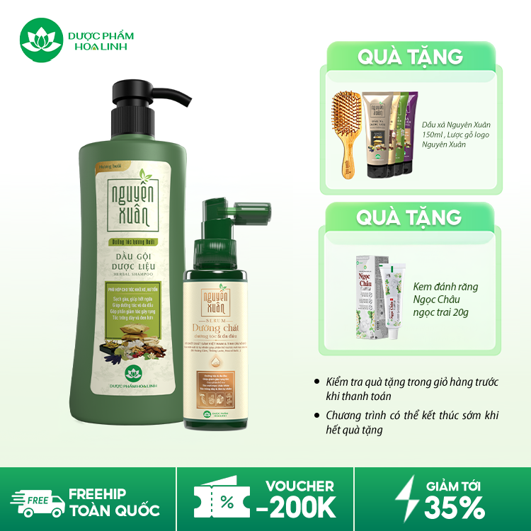 Combo dầu gội dưỡng tóc hương bưởi & serum/xả Nguyên Xuân Combo dầu gội dưỡng tóc hương bưởi & serum/xả Nguyên Xuân