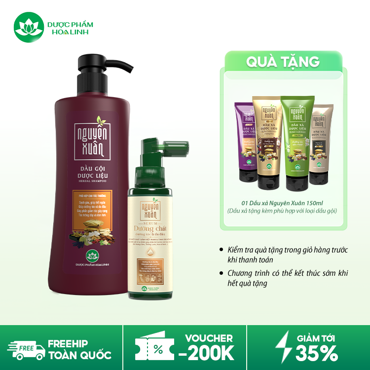 Combo dầu gội nâu & serum/xả Nguyên Xuân