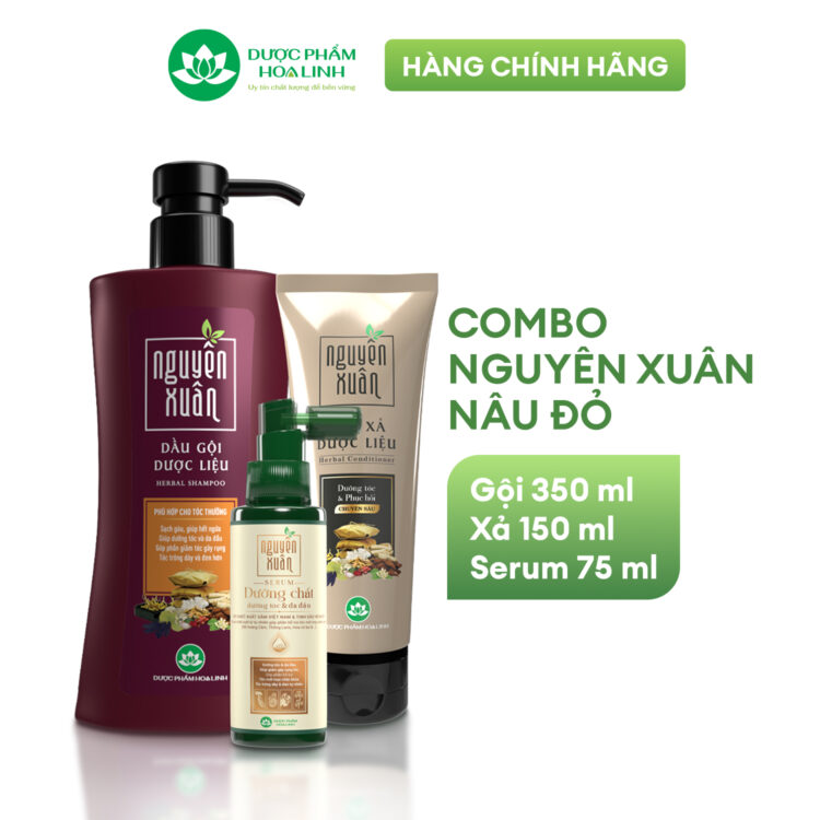 Combo Dầu gội – Xả – Serum Nguyên Xuân nâu