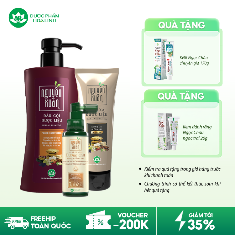 Combo dầu gội nâu & serum/xả Nguyên Xuân
