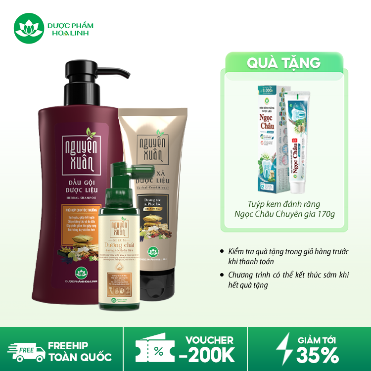 Combo dầu gội nâu & serum/xả Nguyên Xuân