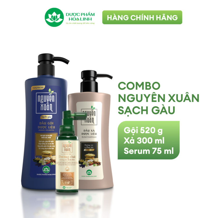 Combo Dầu gội xả serum Nguyên Xuân sạch gàu số 1