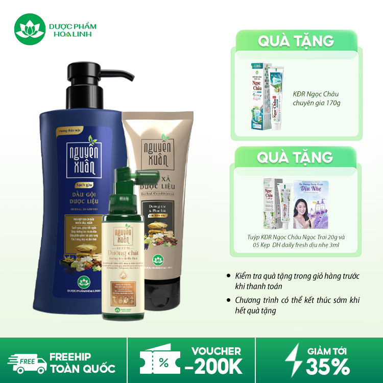 Combo dầu gội sạch gàu & serum/xả Nguyên Xuân