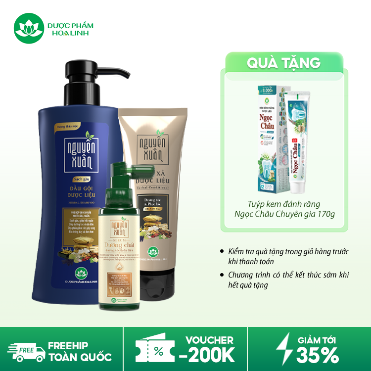 Combo dầu gội sạch gàu & serum/xả Nguyên Xuân