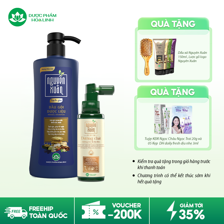 Combo dầu gội sạch gàu & serum/xả Nguyên Xuân