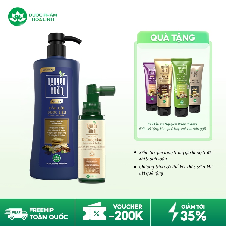 Combo dầu gội sạch gàu & serum/xả Nguyên Xuân