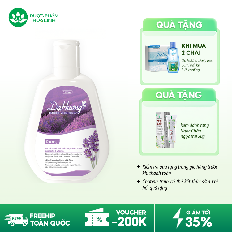 Dung dịch vệ sinh Dạ Hương dịu nhẹ