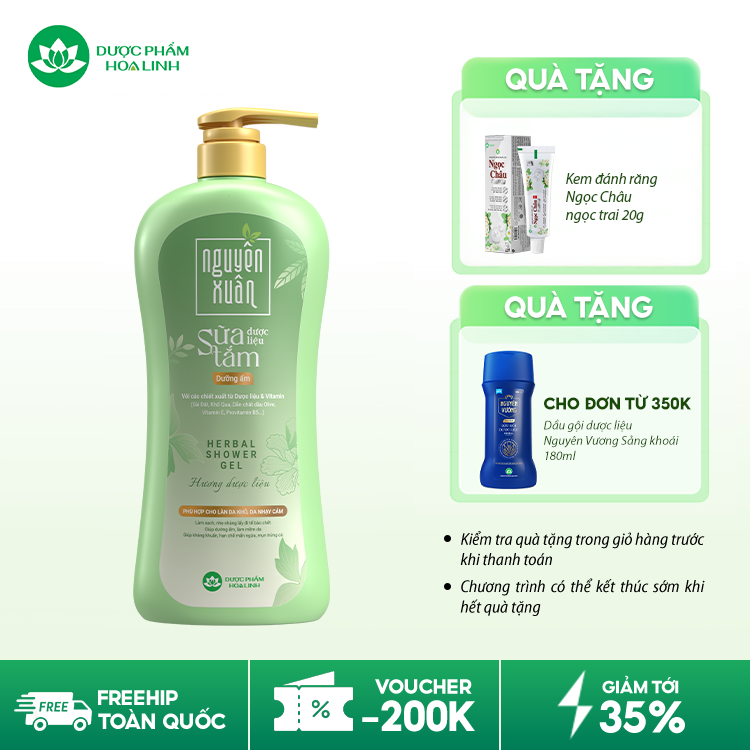 Sữa tắm dược liệu Nguyên Xuân Dưỡng ẩm Sữa tắm dược liệu Nguyên Xuân Dưỡng ẩm