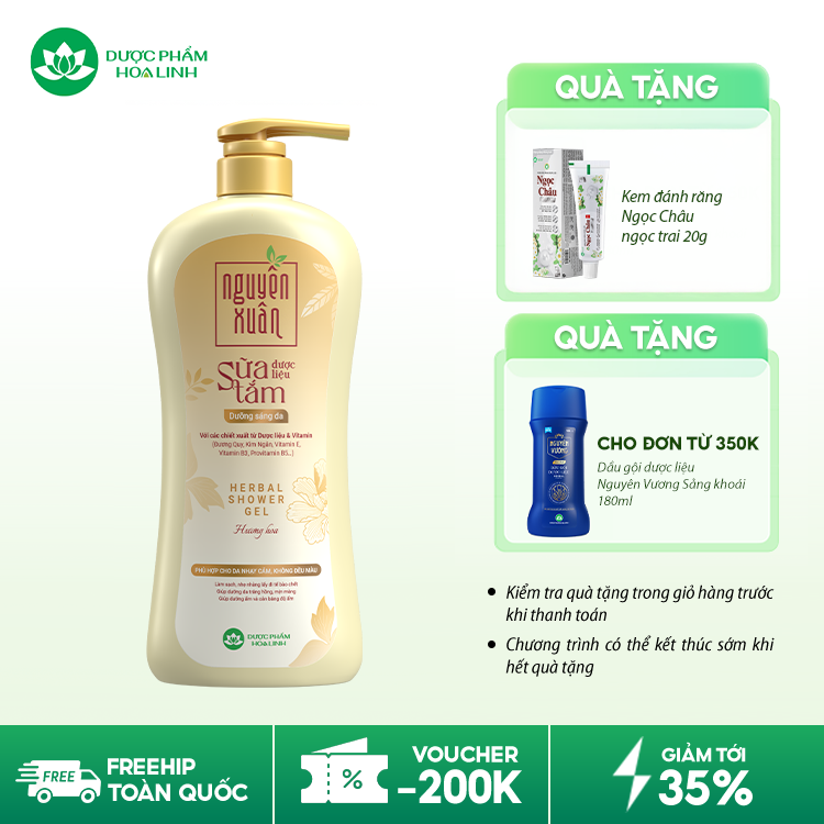 Sữa tắm dược liệu Nguyên Xuân Dưỡng sáng da