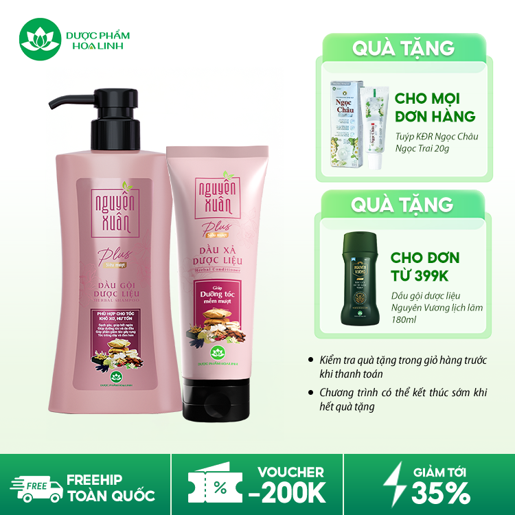Dầu gội dược liệu Nguyên Xuân Plus siêu mượt