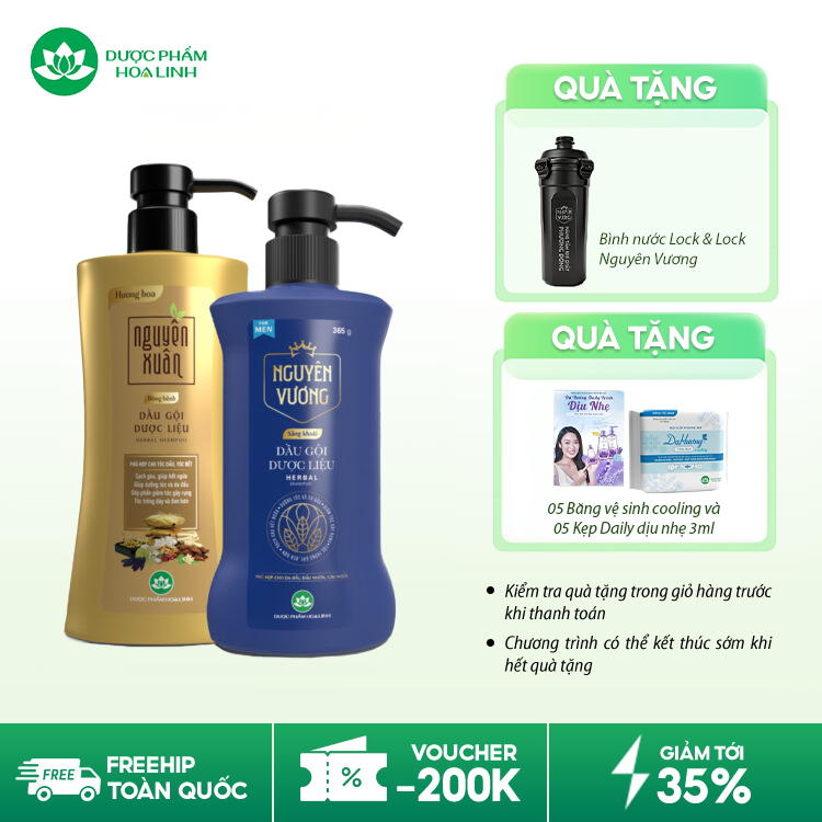 Combo Dầu gội cho tóc dầu bết – Nguyên Xuân bồng bềnh 400g & Nguyên Vương Sảng khoái 400g
