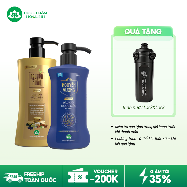 Combo Dầu gội cho tóc dầu bết – Nguyên Xuân bồng bềnh 400g & Nguyên Vương Sảng khoái 400g