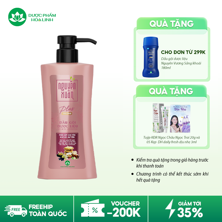 Dầu gội dược liệu Nguyên Xuân Plus siêu mượt