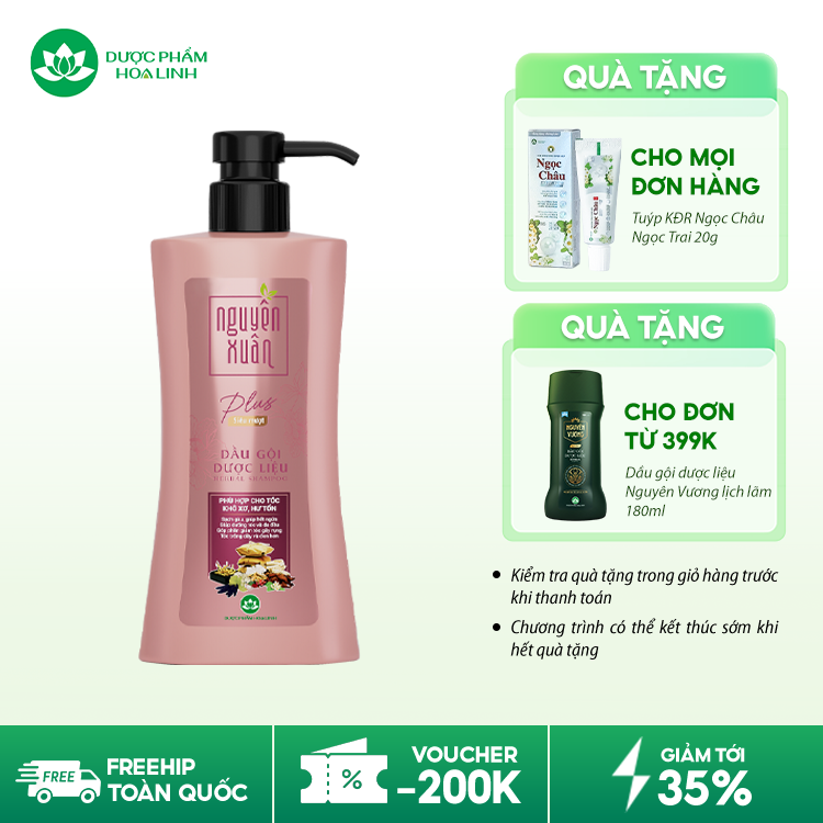 Dầu gội dược liệu Nguyên Xuân Plus siêu mượt