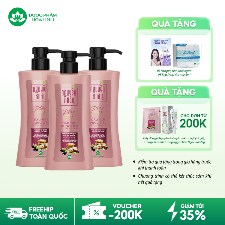 Dầu gội dược liệu Nguyên Xuân Plus siêu mượt Dầu gội dược liệu Nguyên Xuân Plus siêu mượt