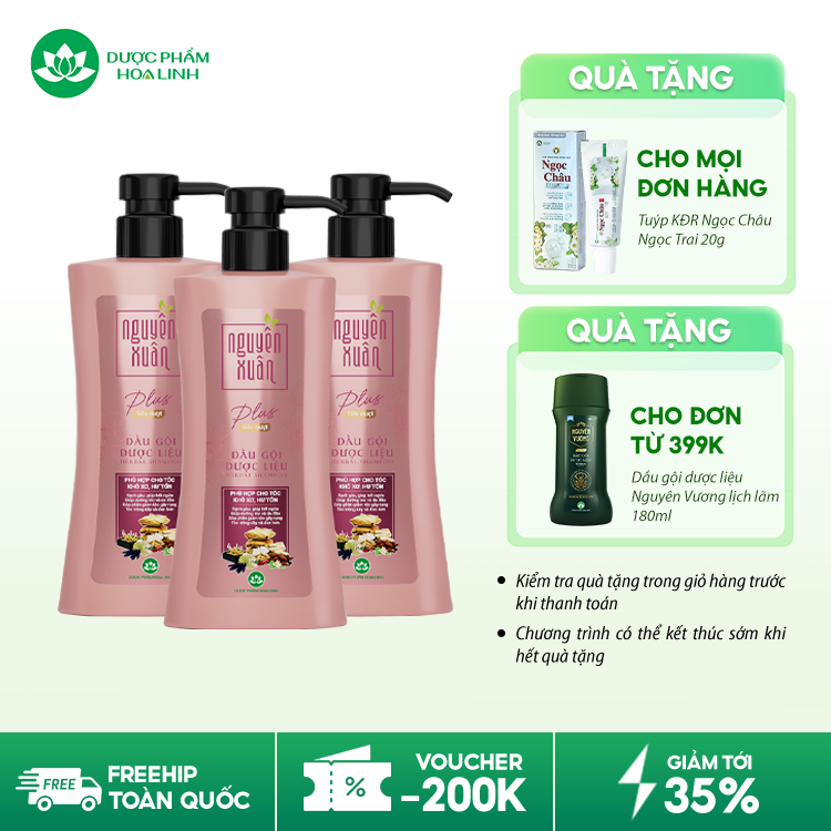 Dầu gội dược liệu Nguyên Xuân Plus siêu mượt