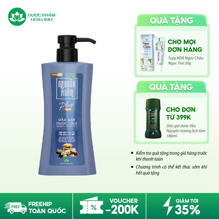 Dầu gội dược liệu Nguyên Xuân Plus Óng ả