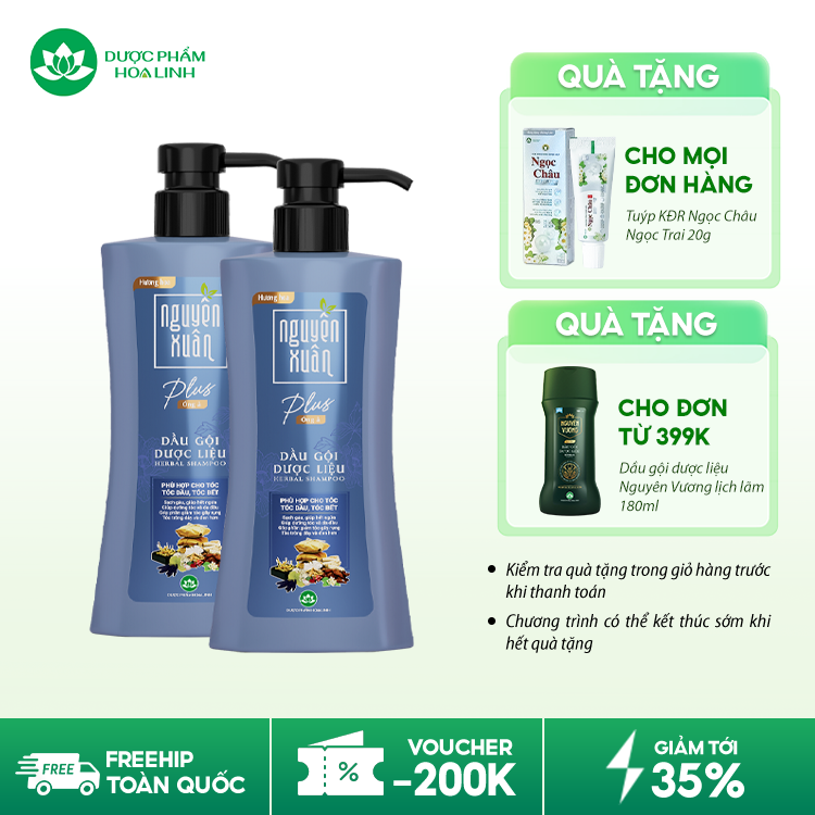 Dầu gội dược liệu Nguyên Xuân Plus Óng ả