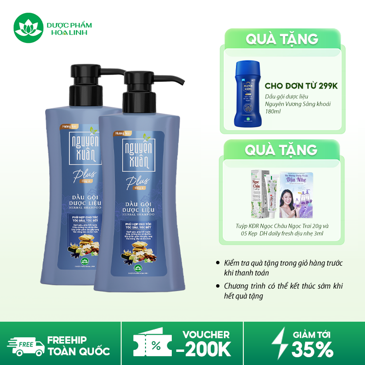 Dầu gội dược liệu Nguyên Xuân Plus Óng ả