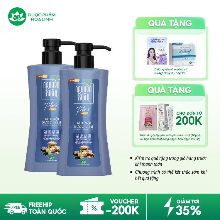 Dầu gội dược liệu Nguyên Xuân Plus Óng ả