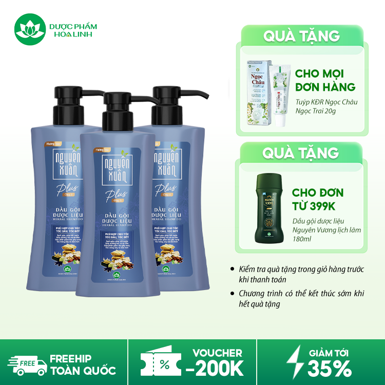 Dầu gội dược liệu Nguyên Xuân Plus Óng ả