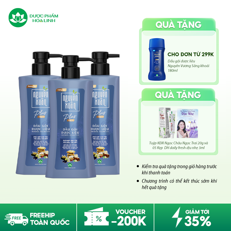 Dầu gội dược liệu Nguyên Xuân Plus Óng ả