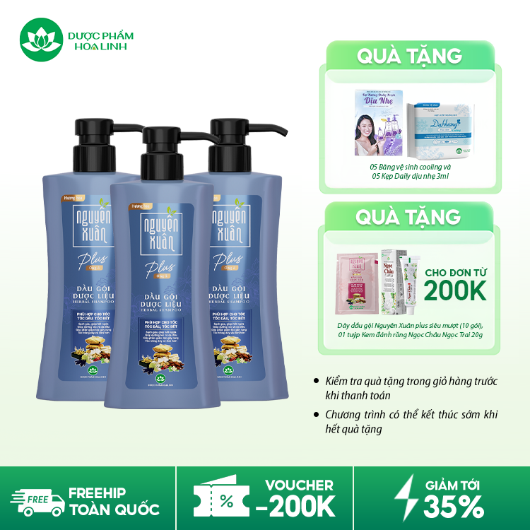 Dầu gội dược liệu Nguyên Xuân Plus Óng ả Dầu gội dược liệu Nguyên Xuân Plus Óng ả