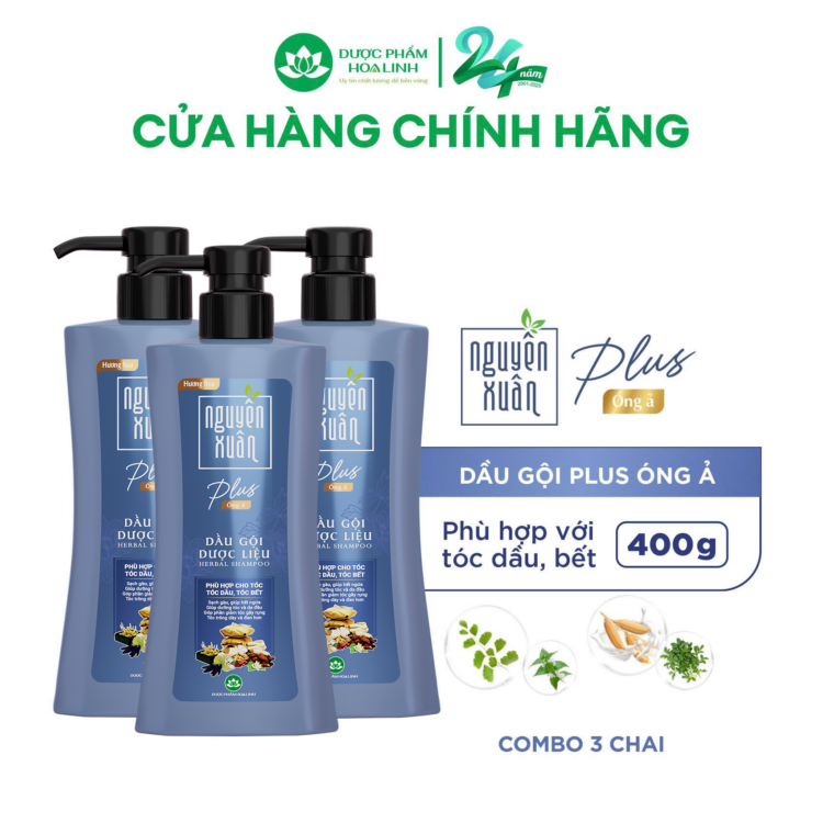 Dầu gội dược liệu Nguyên Xuân Plus Óng ả