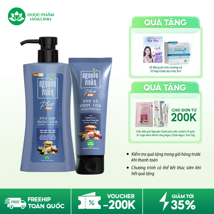 Dầu gội dược liệu Nguyên Xuân Plus Óng ả